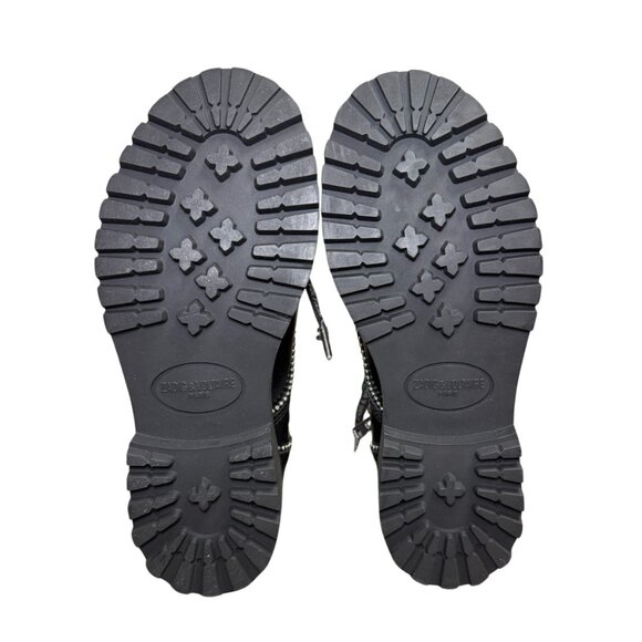 Zadig & Voltaire Leather Studded Joe Combat Boots Black New in Box - Picture 11 of 13